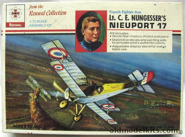 Renwal 1/72 Lt. C.E. Nungessers Nieuport 17, 264 plastic model kit